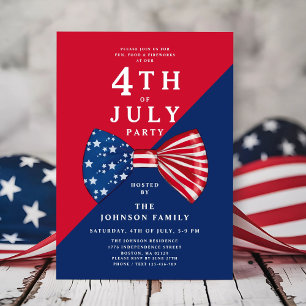 Patriotic Red White och Blue 4 juli Inbjudningar