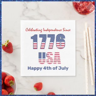 Patriotic Red White och Blue 4 juli Pappersservett