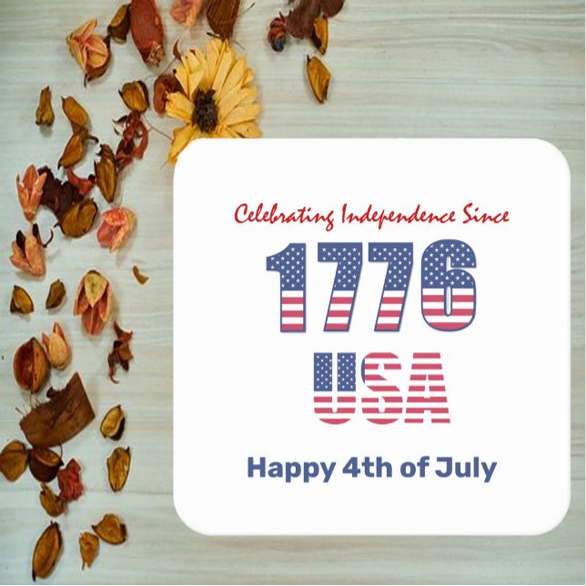 Patriotic Red White och Blue 4 juli Underlägg Papper Kvadrat (Skapare uppladdad)