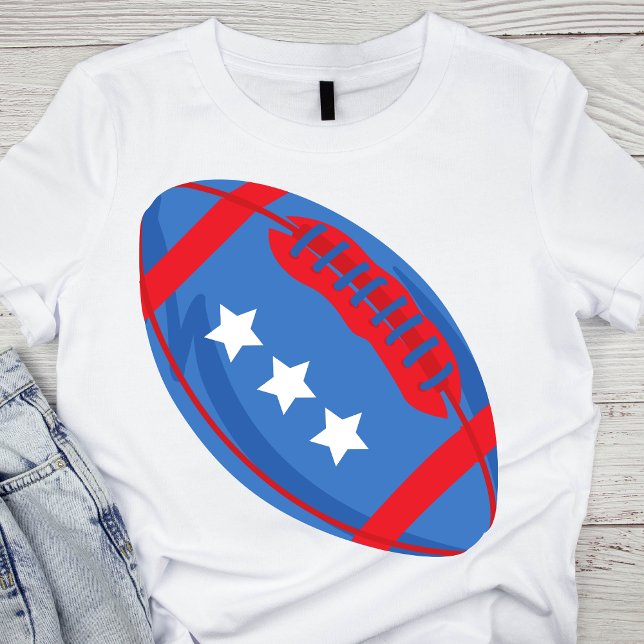 Patriotic Red, White och Blue American Football T Shirt (Skapare uppladdad)