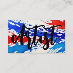 Patriotic Red White och Blue Artist Visitkort
