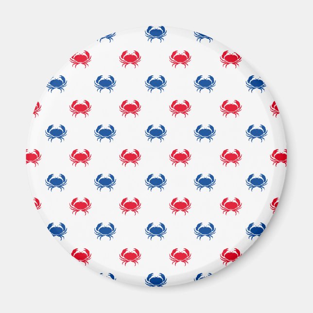 Patriotic Red white och blue crab mönster Magnet (Framsidan)