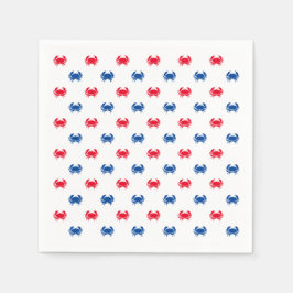 Patriotic Red white och blue crab mönster Pappersservett
