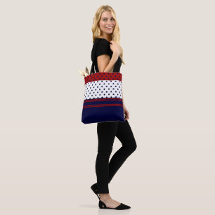 Patriotic Red White och Blue Design Tygkasse