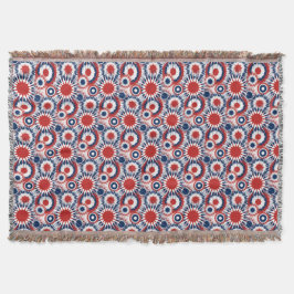Patriotic Red White och Blue Fireworks Filt