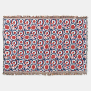 Patriotic Red White och Blue Fireworks Filt
