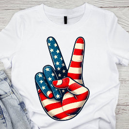 Patriotic Red, White och Blue-Fredstecken T Shirt