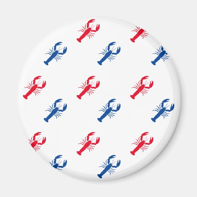 Patriotic Red white och blue lobster mönster Magnet (Framsidan)