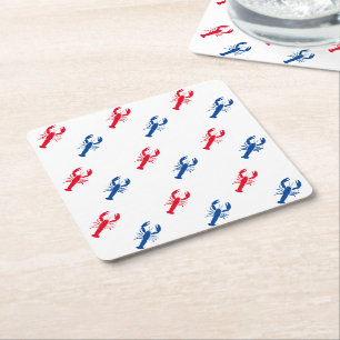 Patriotic Red white och blue lobster mönster Underlägg Papper Kvadrat