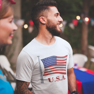 Patriotic Red White och Blue Manar Trendig T Shirt
