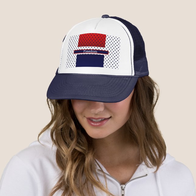 Patriotic Red White och Blue med Stars Trucker Ha Keps (In Situ)
