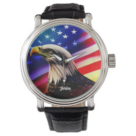 Patriotic Red, White och Blue Örn Armbandsur