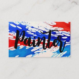 Patriotic Red White och Blue Painter Visitkort