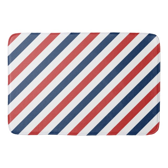 Patriotic Red White och Blue Rand Badrumsmatta (Framsidan)