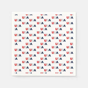 Patriotic Red White och Blue Stars/USA Pappersservett