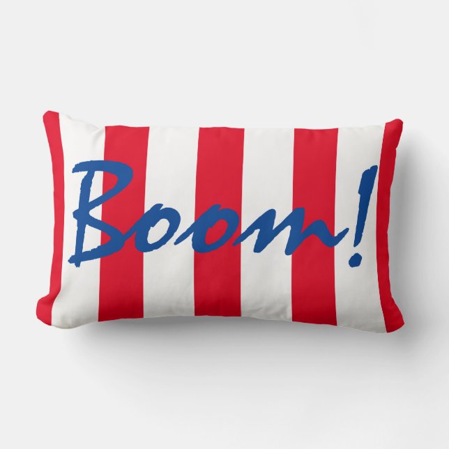 Patriotic Red White och Blue Stripe 4 juli Lumbarkudde (Framsida)