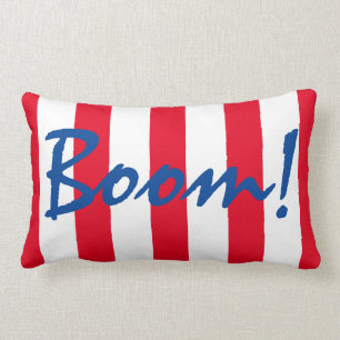 Patriotic Red White och Blue Stripe 4 juli Lumbarkudde