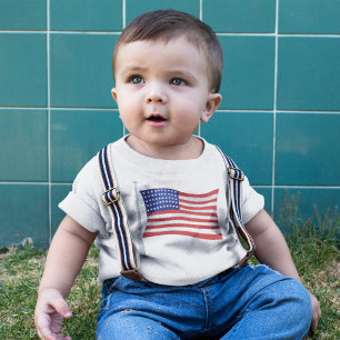 Patriotic Red White och Blue Trendig Baby T Shirt