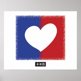 Patriotic Red White och Blue Unity Heart Poster