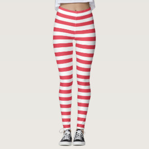 Patriotic Red, White Rand Leggings