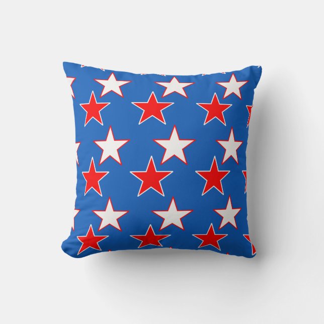 Patriotic Red & White Stars Dekorativ kudde (Framsida)
