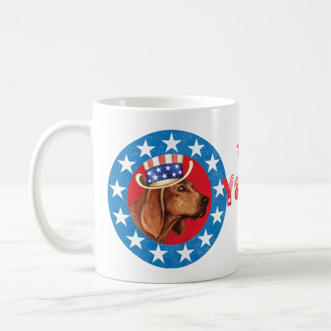 Patriotic Redbone Coonhound Kaffemugg (Vänster)