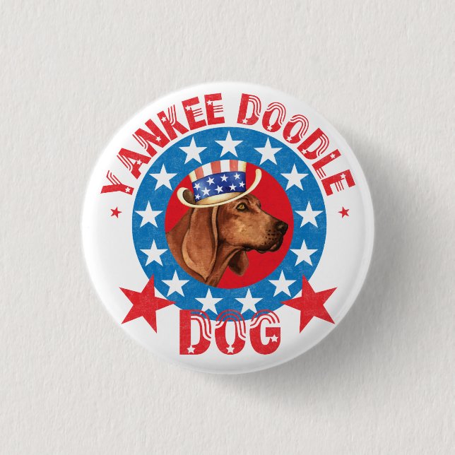 Patriotic Redbone Coonhound Knapp (Framsida)
