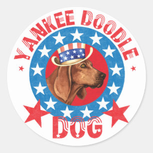 Patriotic Redbone Coonhound Runt Klistermärke