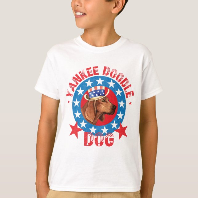 Patriotic Redbone Coonhound T-shirt (Framsida)