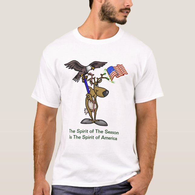 Patriotic Reindeer jul T-shirt (Framsida)
