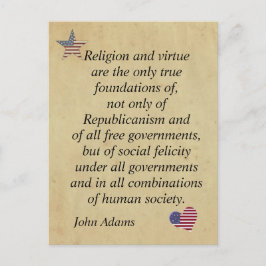 Patriotic Religiösa Quote John Adams Vykort