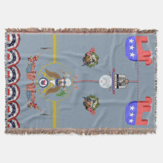 Patriotic Republican Throw Blanket Filt