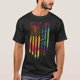 Patriotic Respiratory Therapist RT Flagga American T Shirt