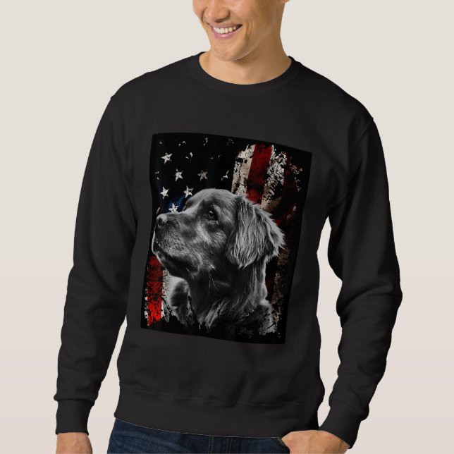 Patriotic Retriever     Tee Lång Ärmad Tröja (Framsida)