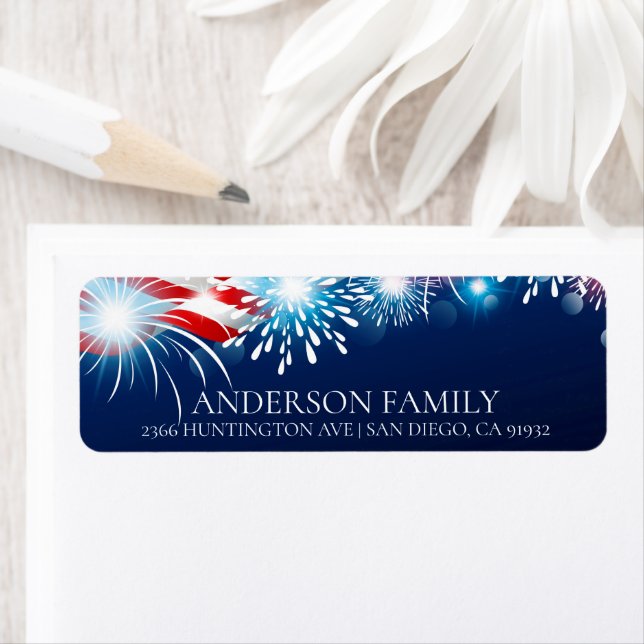 Patriotic Return-adressetikett Returadress Etikett (Insitu)