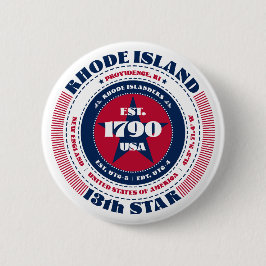 Patriotic Rhode island Circle med statsinformation Knapp
