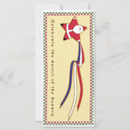 Patriotic Ribbon Santa Card Kort