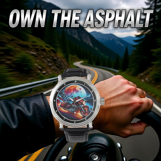 Patriotic Ride, Moonlit Horizon Watch Armbandsur (Skapare uppladdad)