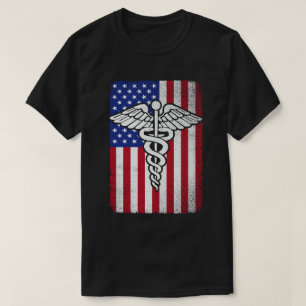 Patriotic RN Registered Nurse USA American Flagga T Shirt