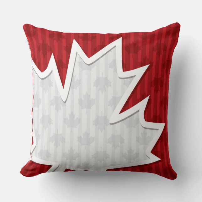 Patriotic Roligt Canada Maple Löv Kudde (Framsida)