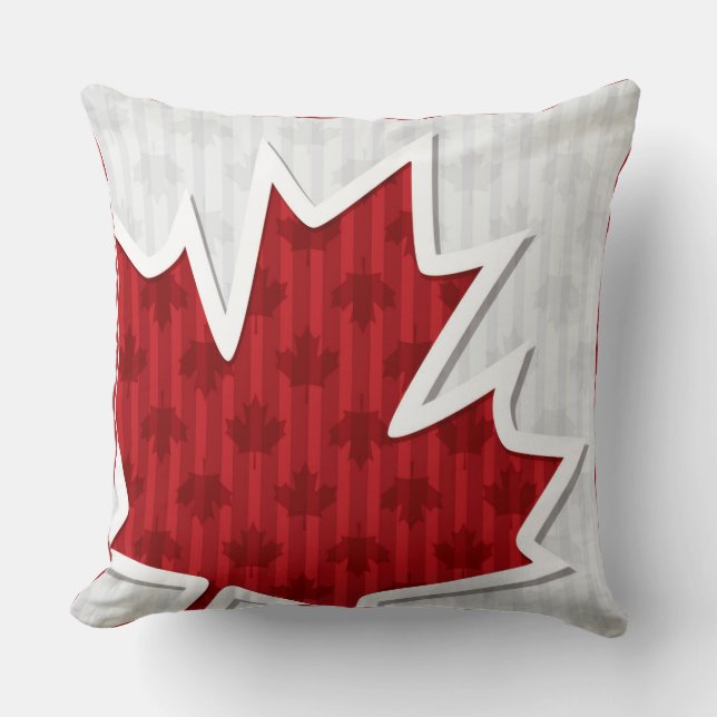 Patriotic Roligt Canada Maple Löv Kudde (Framsida)