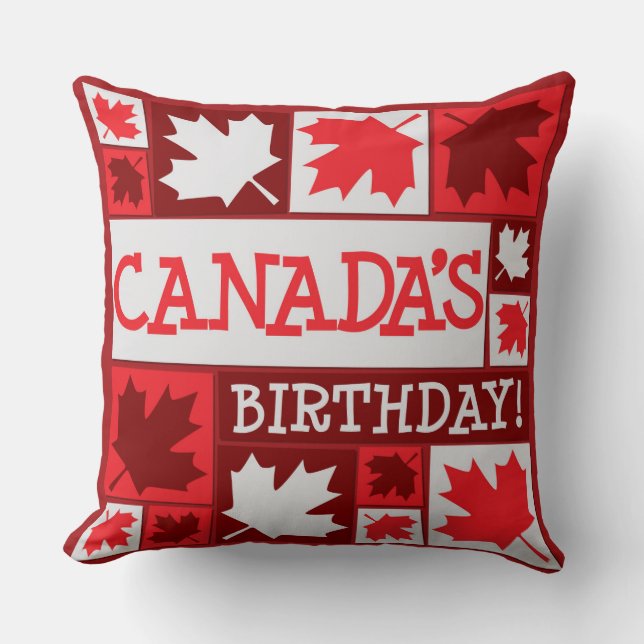 Patriotic Roligt Canada Maple Löv Kudde (Framsida)