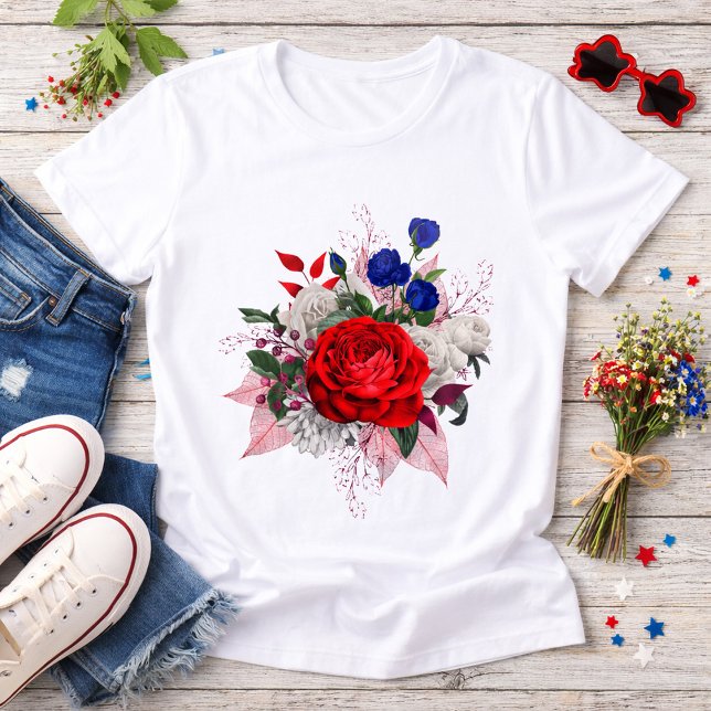 Patriotic Rose Bouquet T Shirt (Skapare uppladdad)