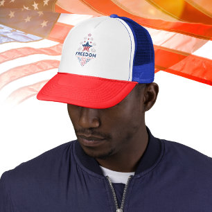 Patriotic Rött vitt blått Freedom USA flagga Star Keps