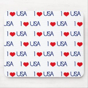 PATRIOTIC RÖTT VITT BLÅTT I KÄRLEK USA MUSMATTA