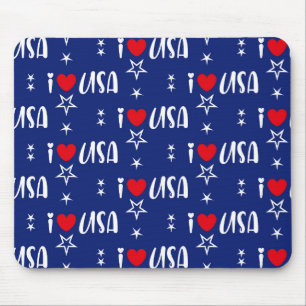 PATRIOTIC RÖTT VITT BLÅTT I KÄRLEK USA MUSMATTA