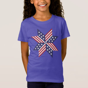 Patriotic Rött vitt blått Native Stars Rand T Shirt