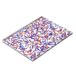 Patriotic Rött vitt blått Sprinkles Anteckningsbok