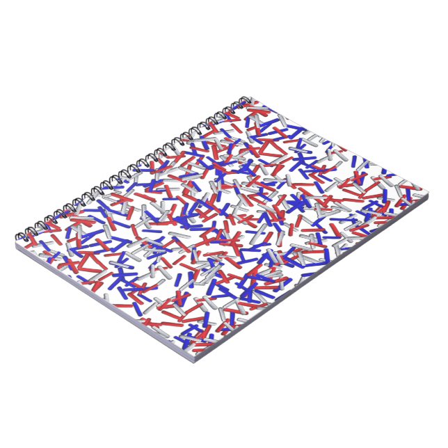 Patriotic Rött vitt blått Sprinkles Anteckningsbok (Vänstra Sidan)