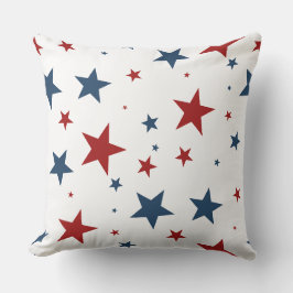 Patriotic Rött vitt blått Star Mönster Kudde